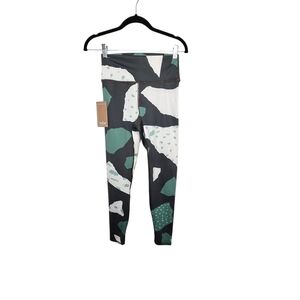 Nube Geometric Print Green Legging Sz Small NWT Yoga Pants Athleisure Activewear